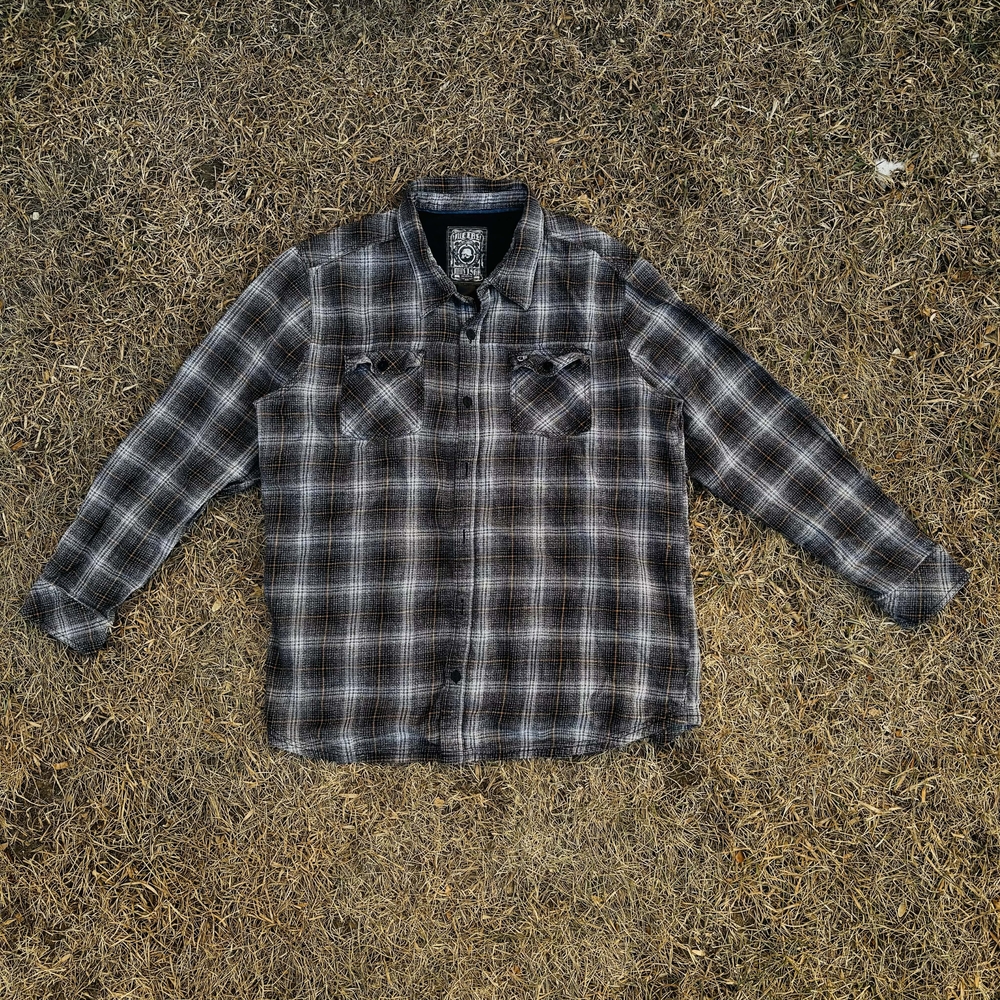 Metal Mulisha Black and Gray Plaid Shirt Jacket